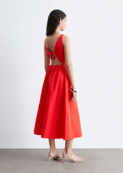 Tie-Back Midi Dress