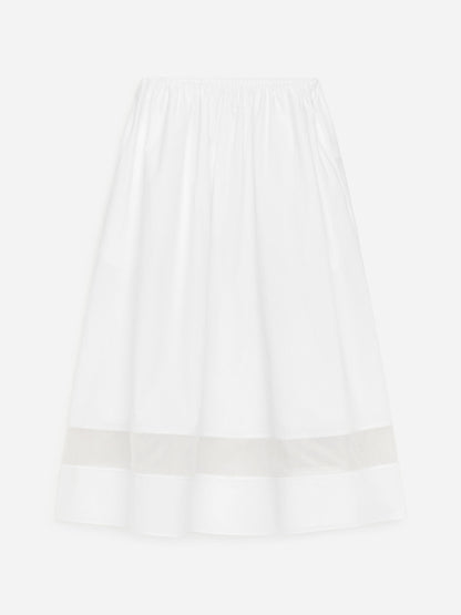 Organza Panel Midi Skirt