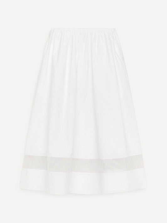 Organza Panel Midi Skirt