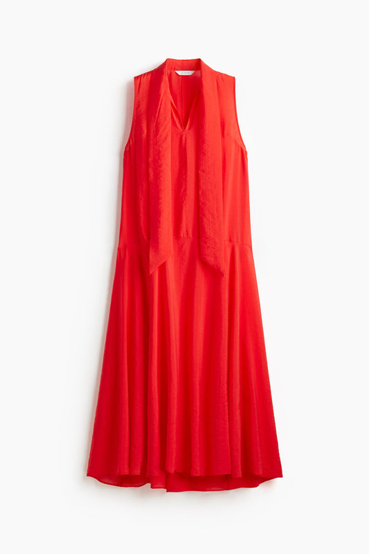 Tie-neck organza dress