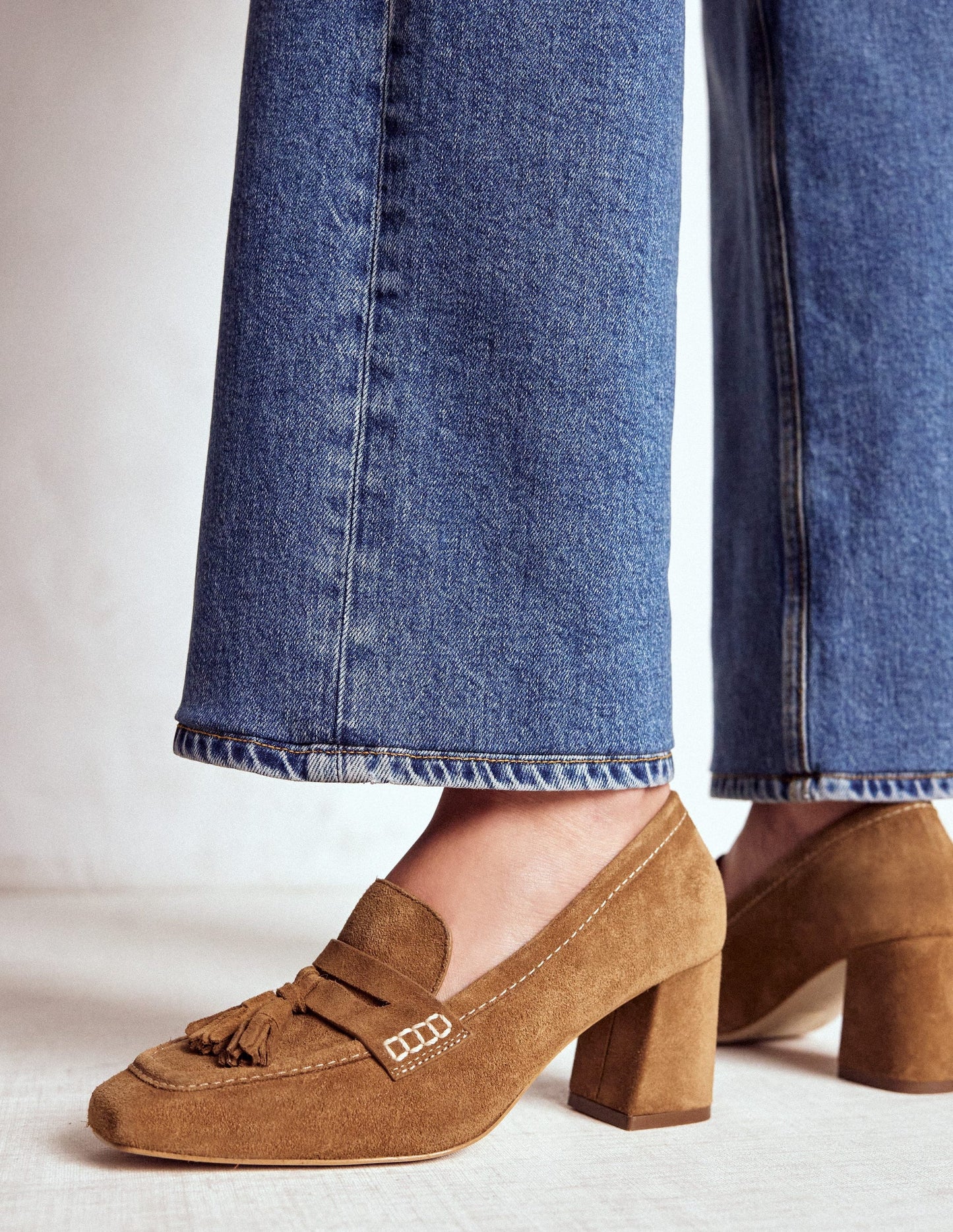 Sol Block Heeled Penny Loafers