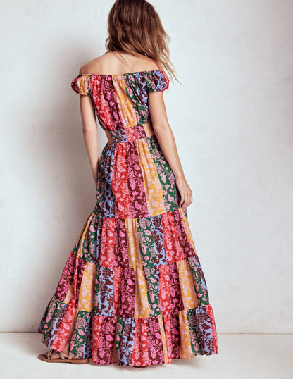 Scoop Cotton Tiered Dress