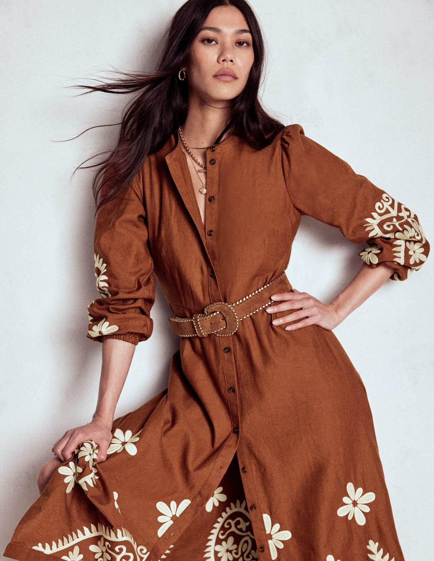 Mae Linen Blend Shirt Dress