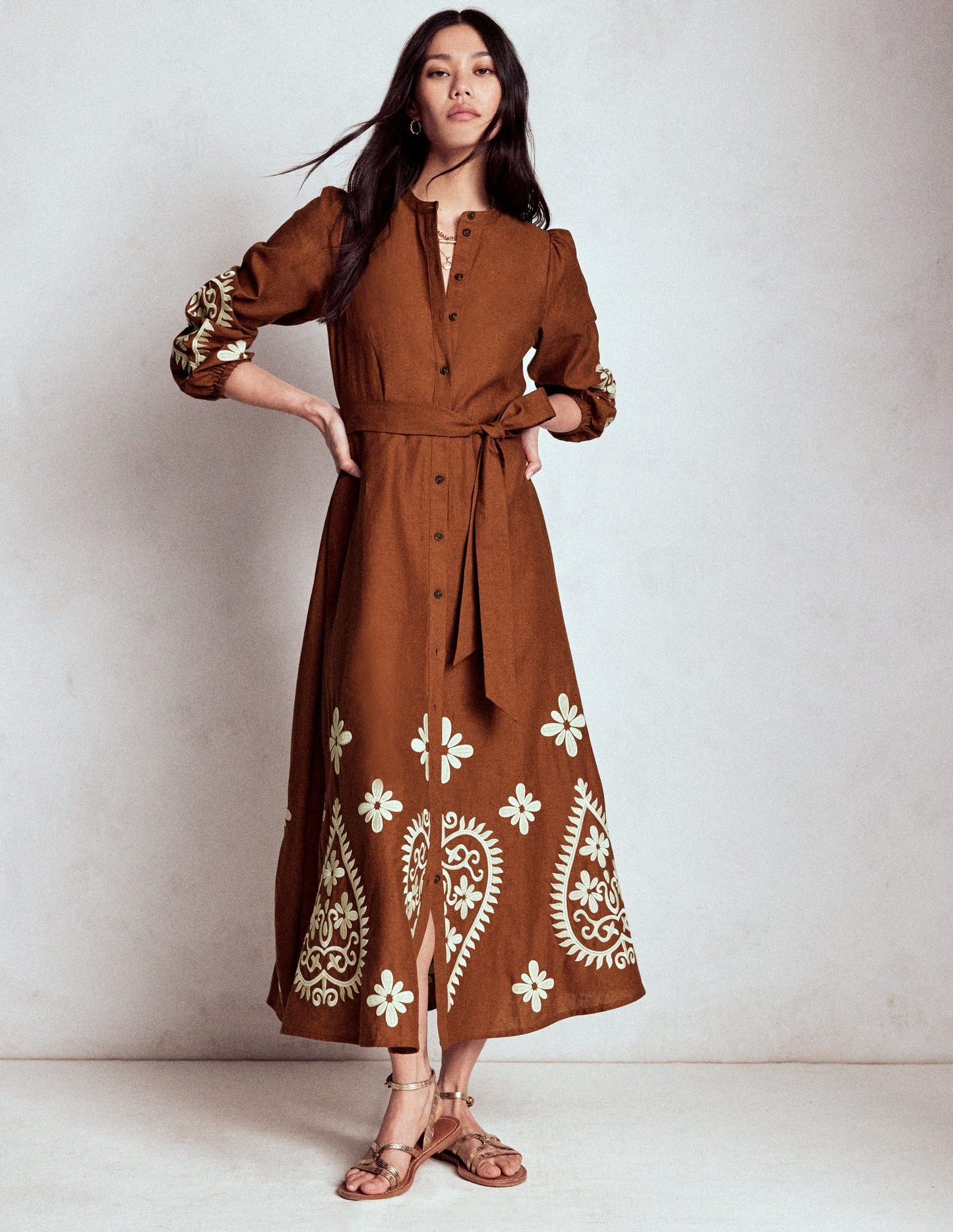 Mae Linen Blend Shirt Dress