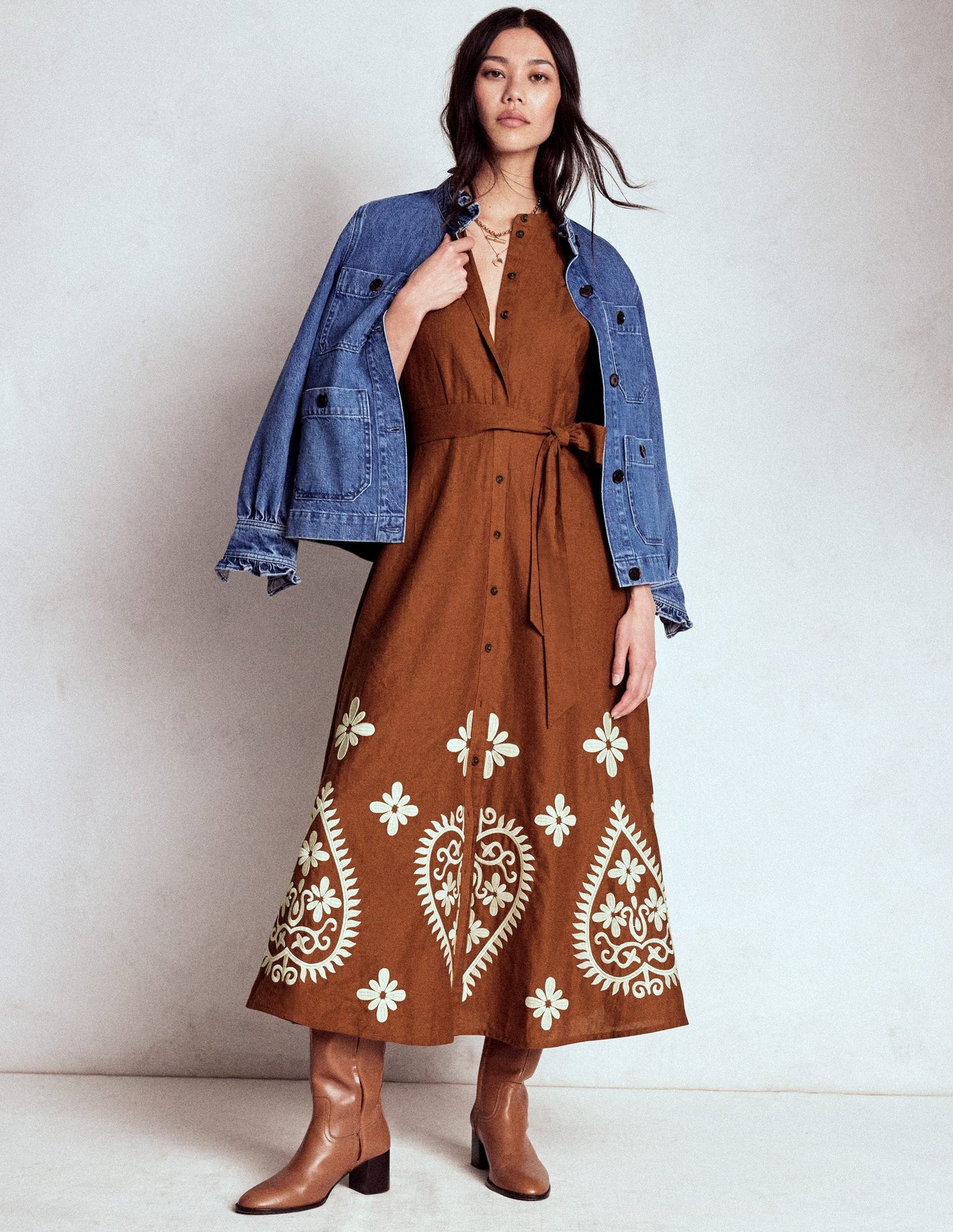 Mae Linen Blend Shirt Dress