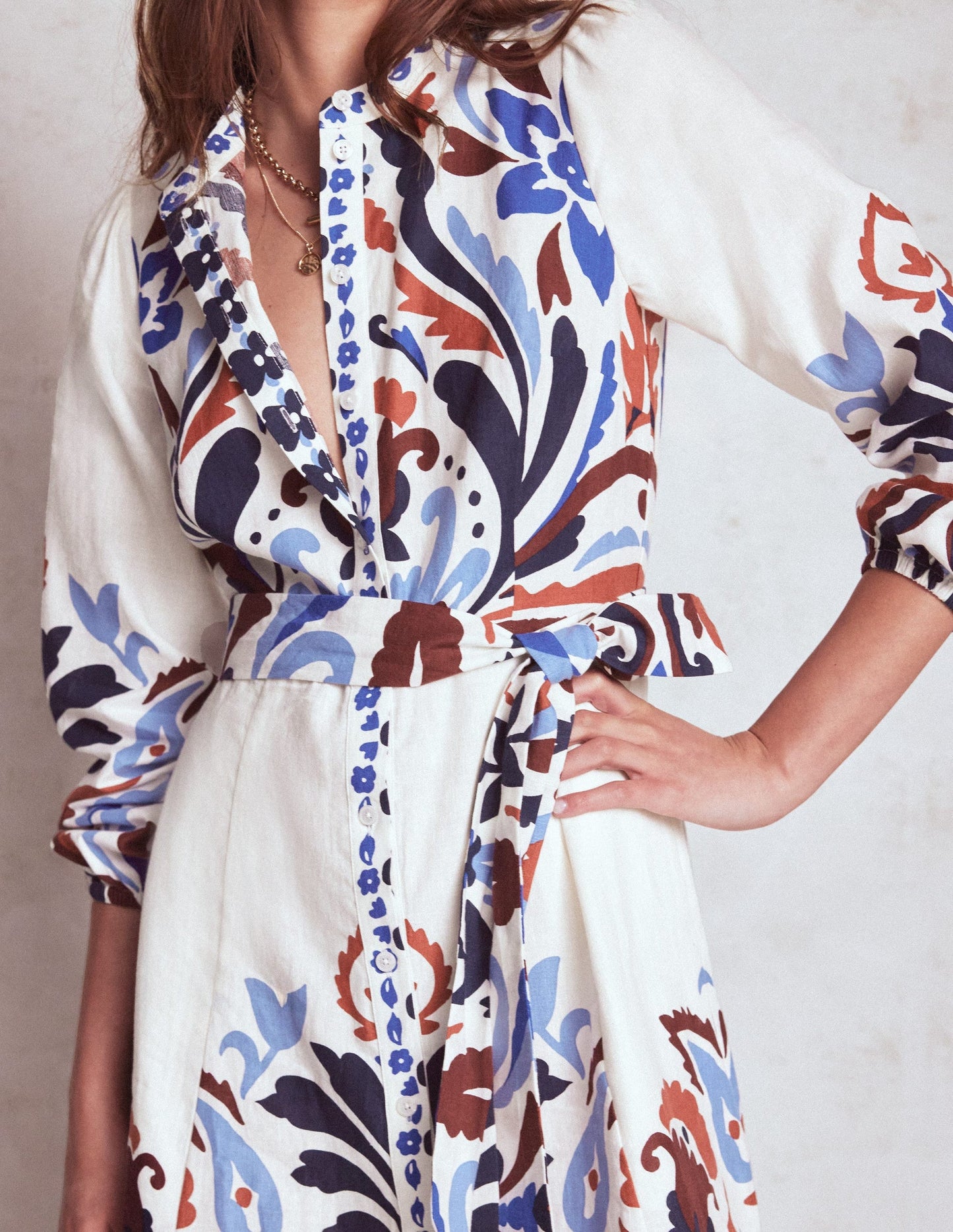 Mae Linen Blend Shirt Dress