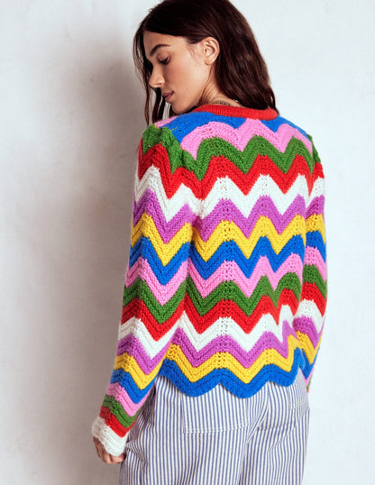 Chunky Chevron Knitted Jacket