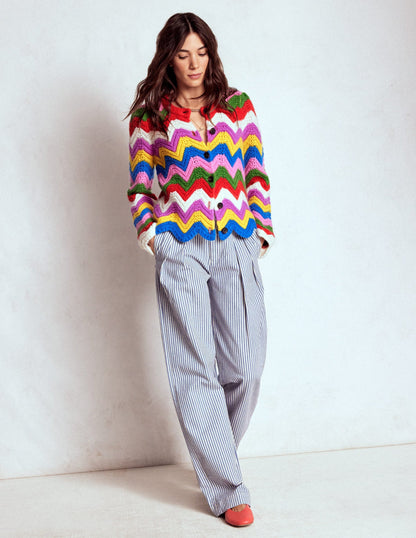 Chunky Chevron Knitted Jacket