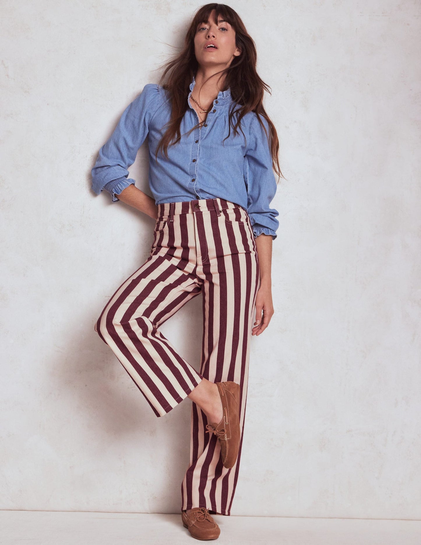 High Rise Column Leg Jeans