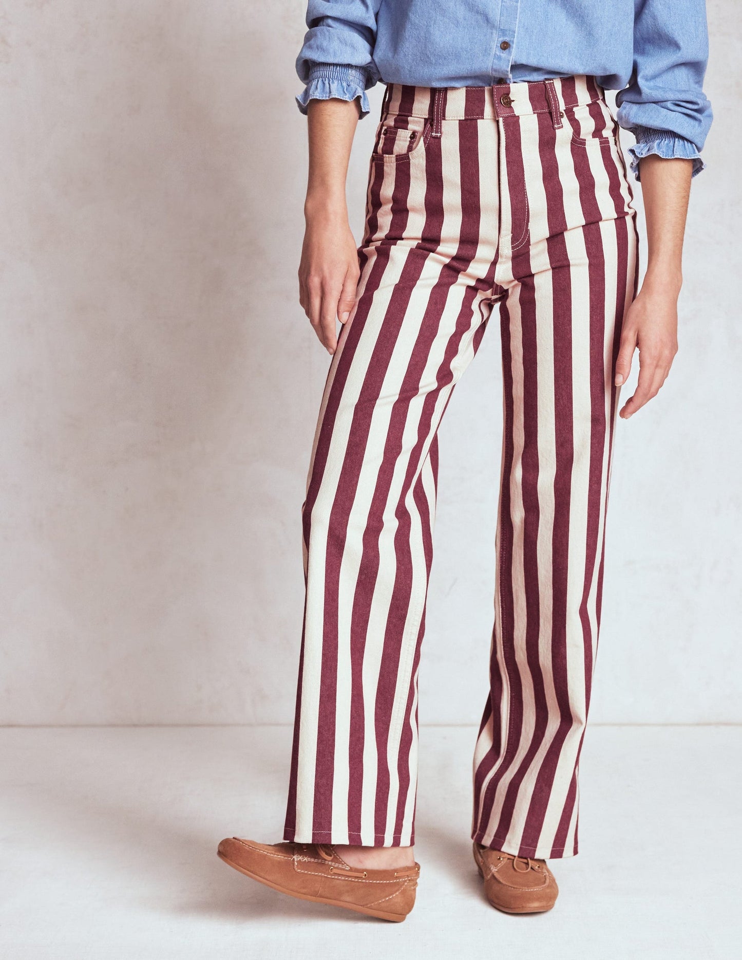 High Rise Column Leg Jeans