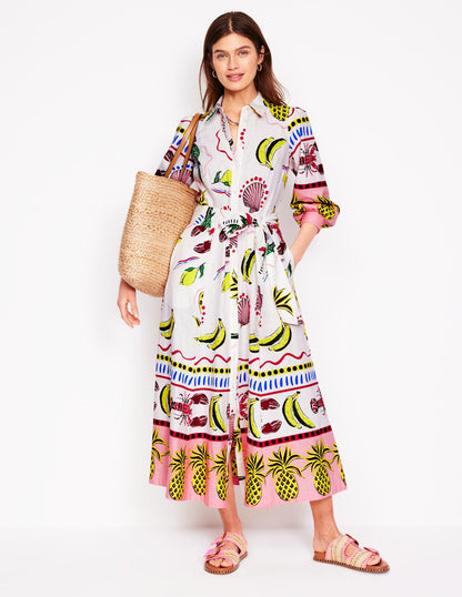 Clara Linen Blend Shirt Dress