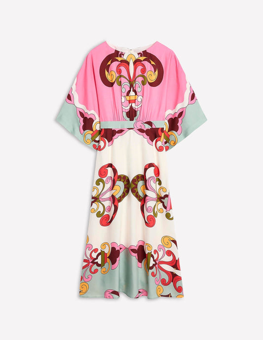Flute Sleeve Midi Dress