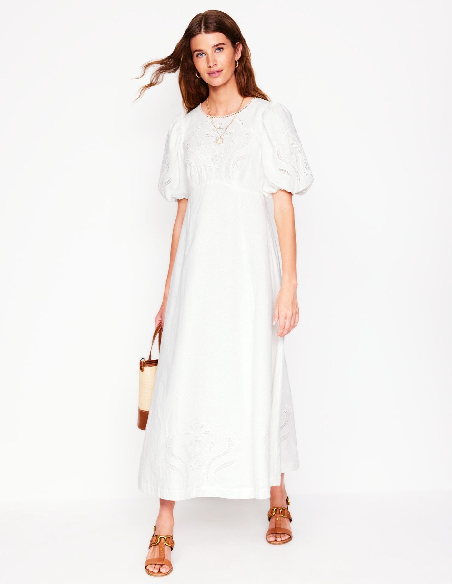 Empire Broderie Tea Dress