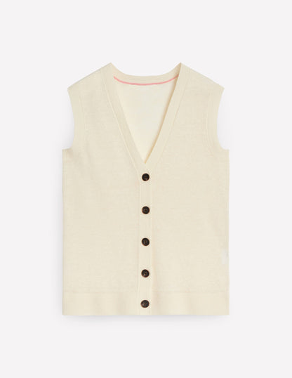 V-Neck Linen Waistcoat
