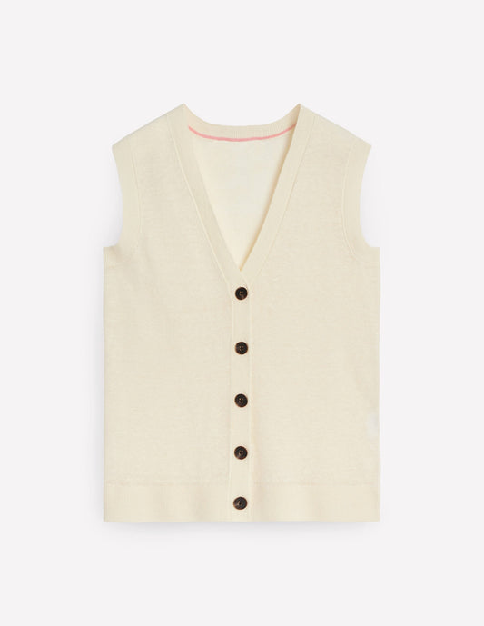 V-Neck Linen Waistcoat