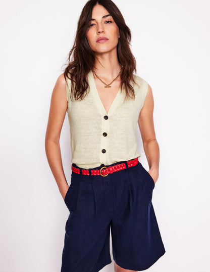 V-Neck Linen Waistcoat