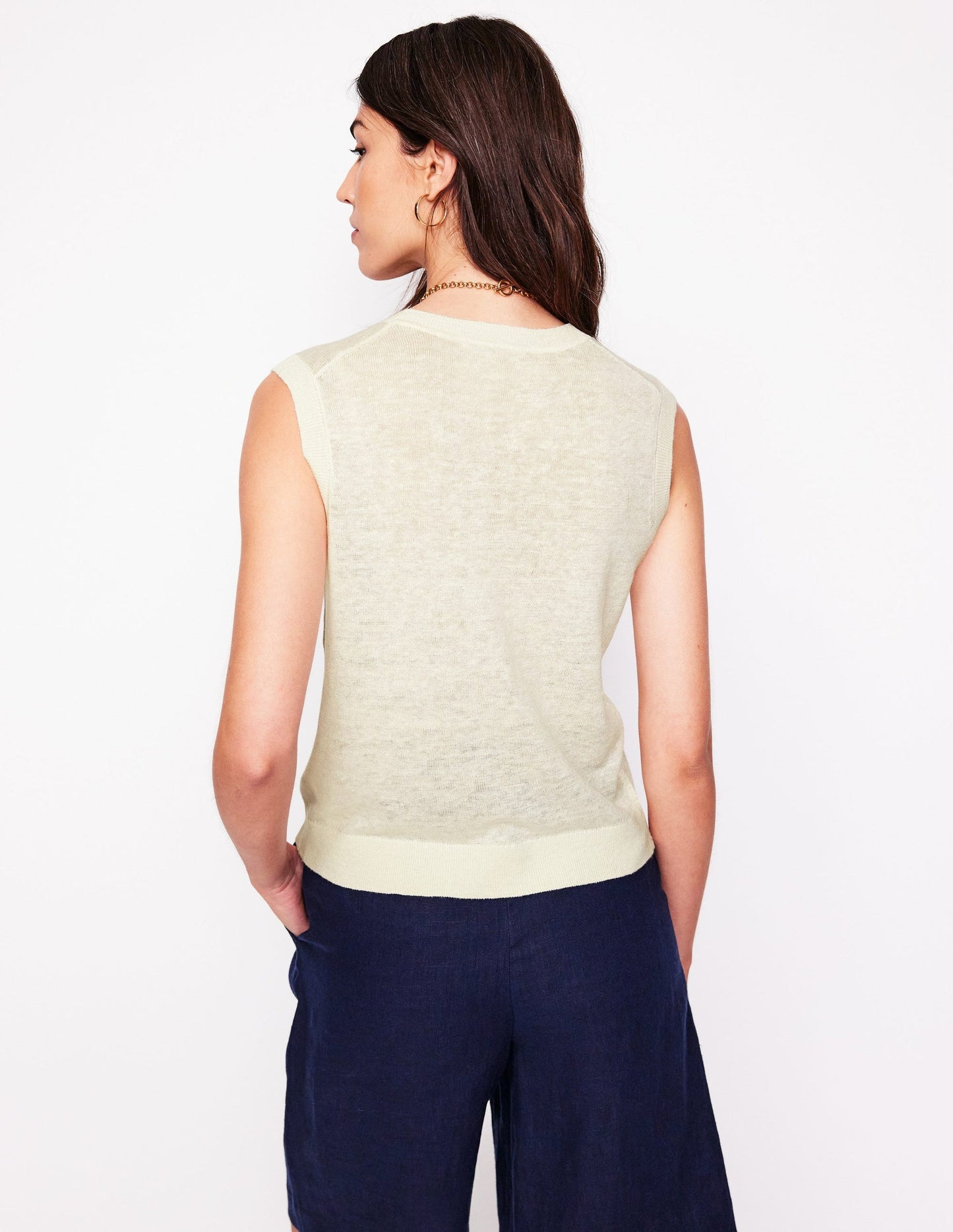 V-Neck Linen Waistcoat