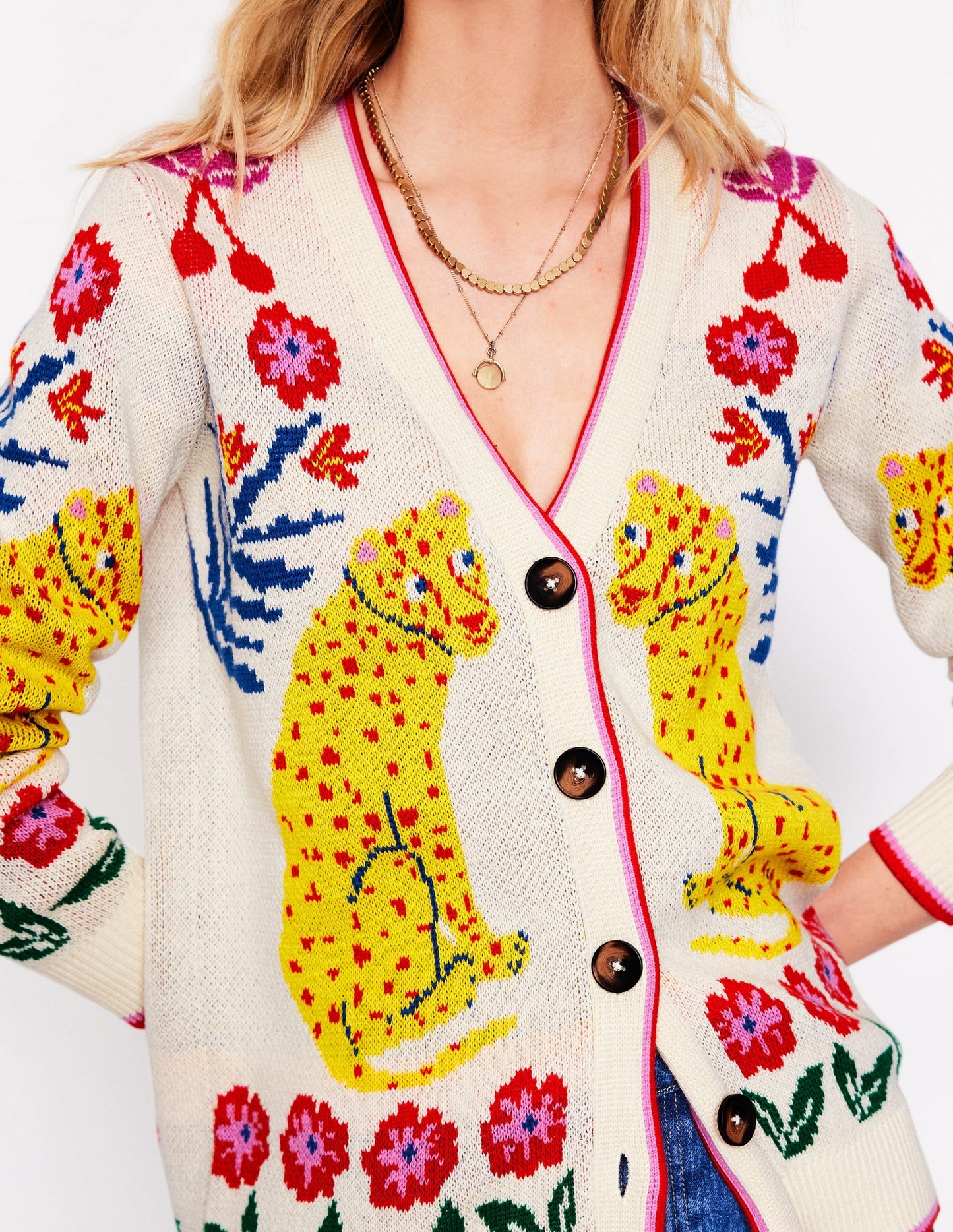 Jacquard Boyfriend Cardigan