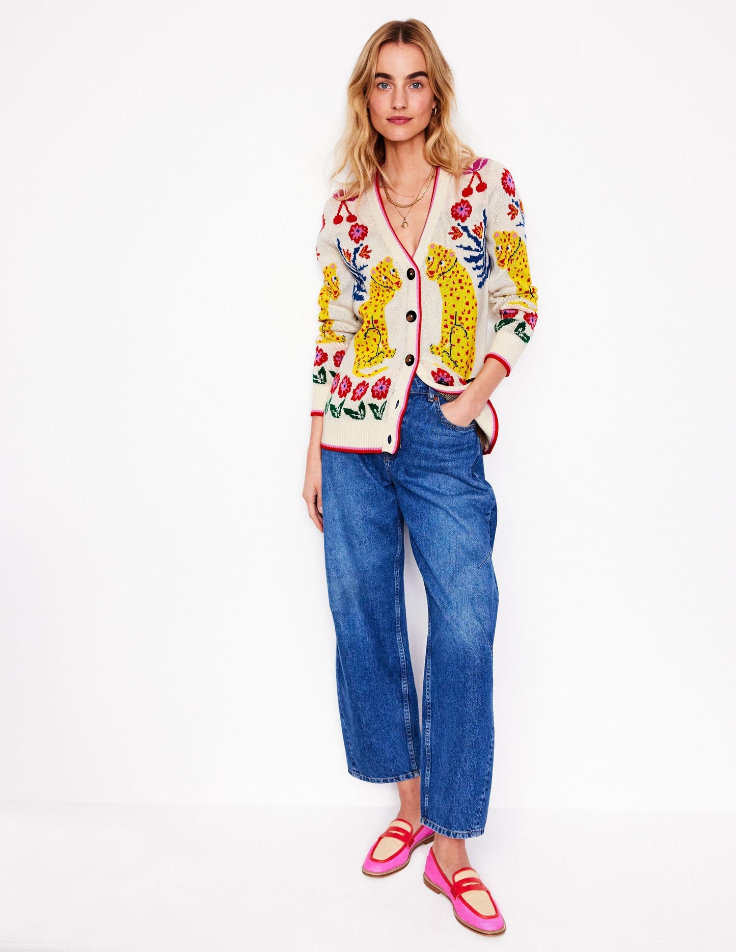 Jacquard Boyfriend Cardigan