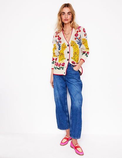 Jacquard Boyfriend Cardigan