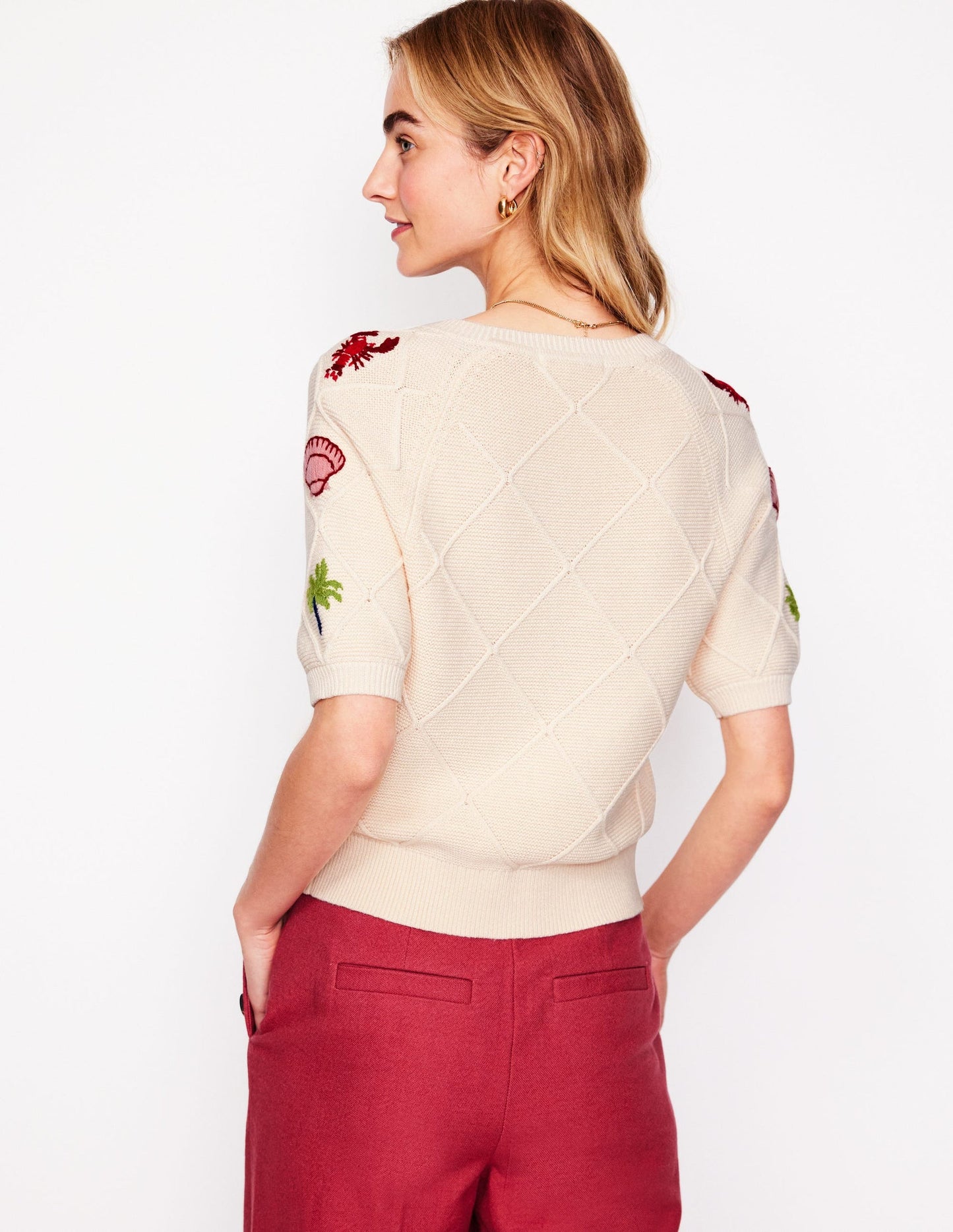 Embroidered T-Shirt Cardigan