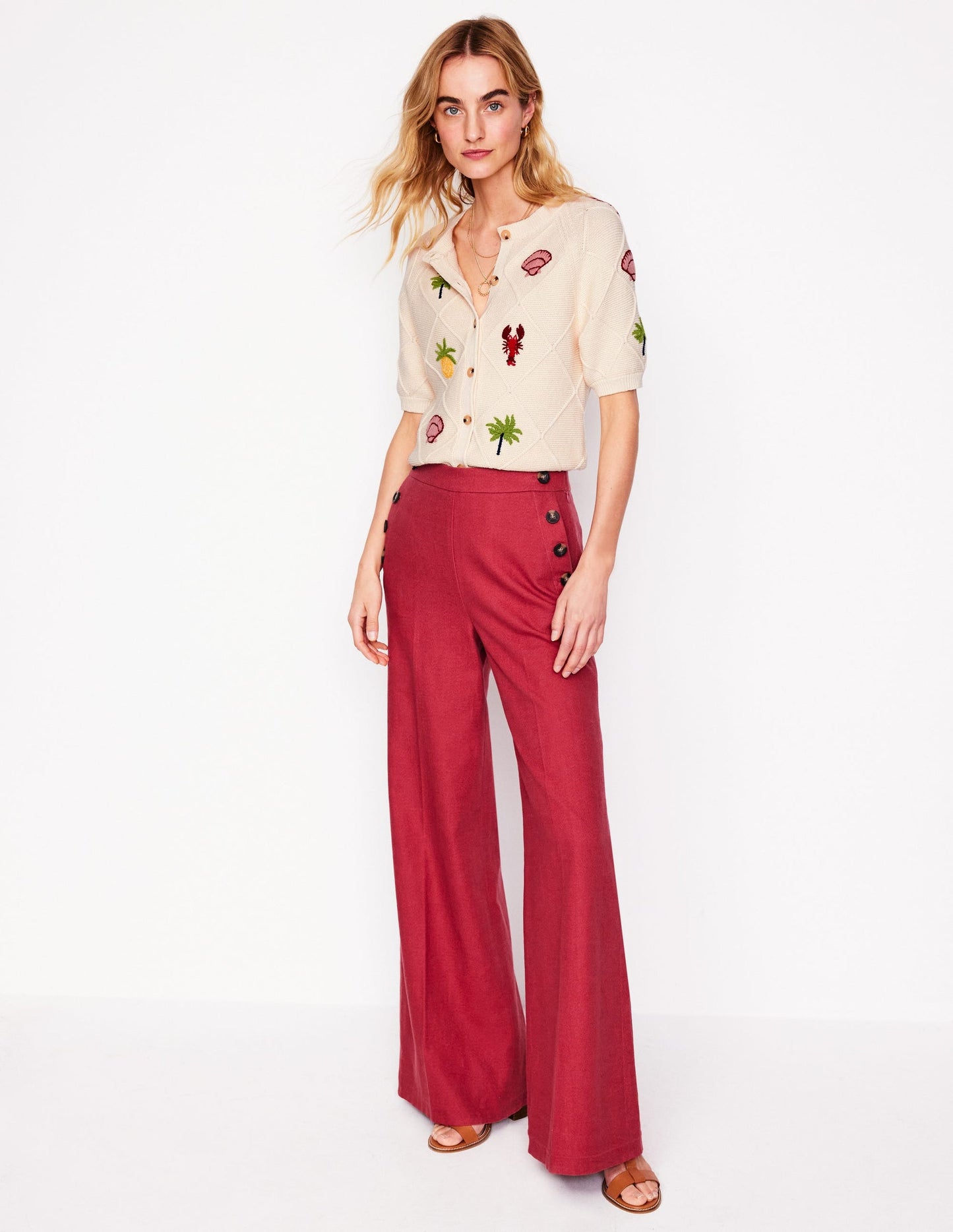 Embroidered T-Shirt Cardigan