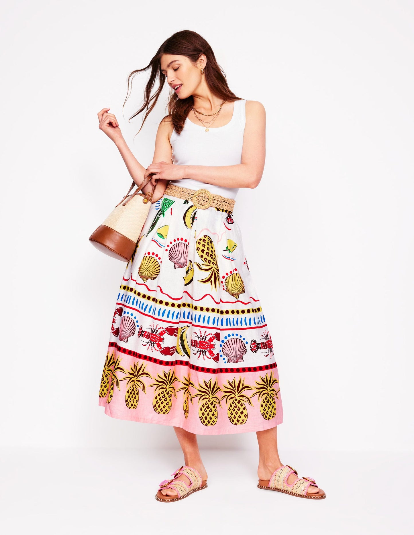 Verity Linen Midi Skirt