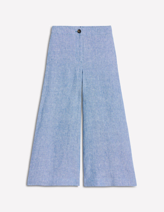Wide Crop Linen Trousers