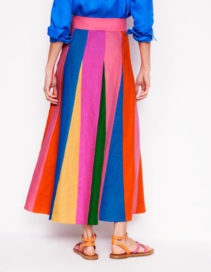 Linen Flippy Maxi Skirt