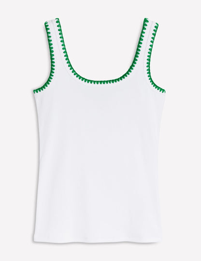 Crochet Trim Scoop Neck Vest