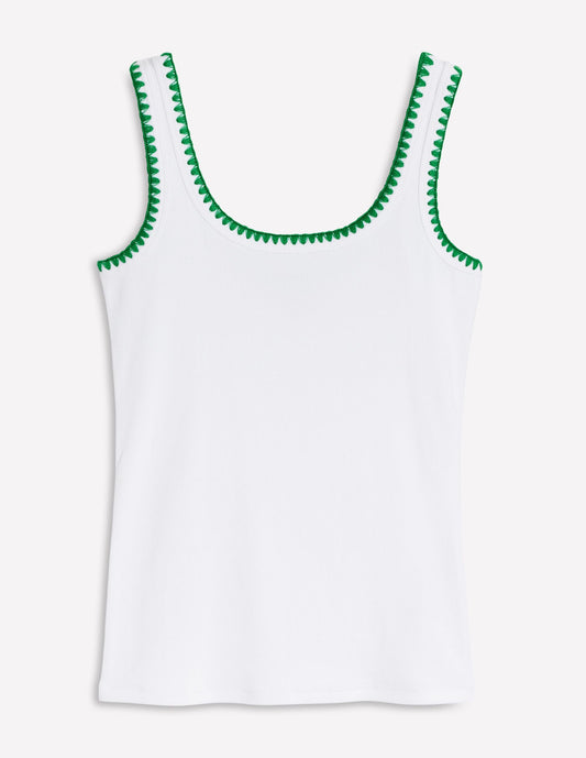 Crochet Trim Scoop Neck Vest