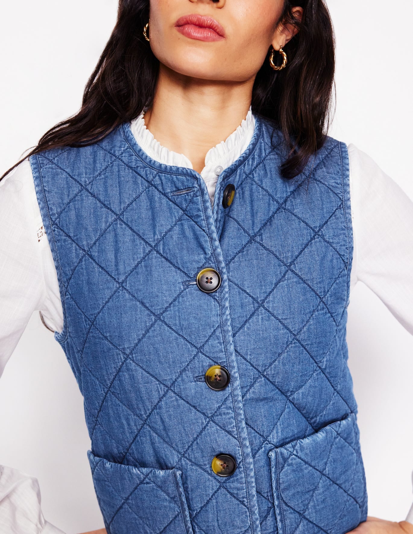 Denim Quilted Gilet