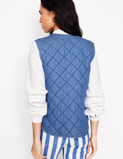 Denim Quilted Gilet