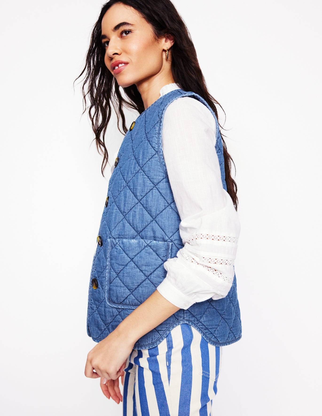 Denim Quilted Gilet