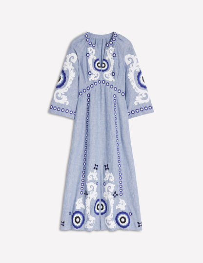 Una Linen Embroidered Dress