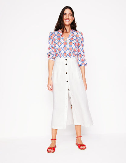 Thomasina Linen Midi Skirt
