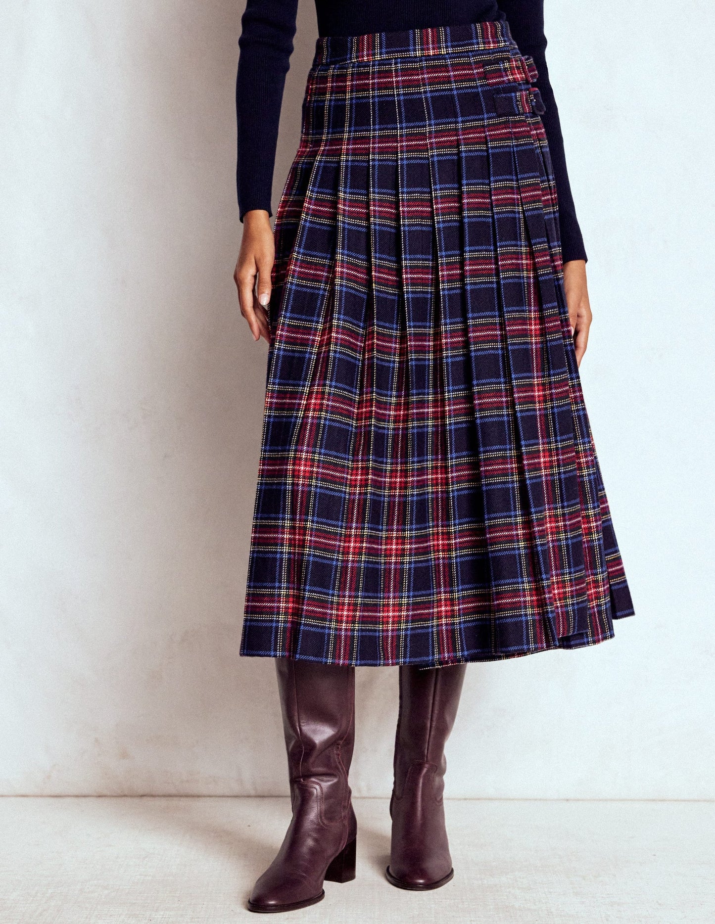 Josephine Wool Kilt Skirt