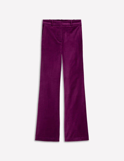 Fitted Velvet Flare Trousers