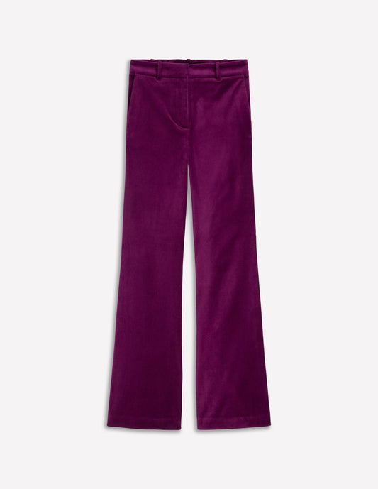 Fitted Velvet Flare Trousers