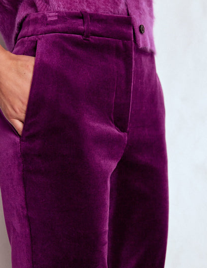 Fitted Velvet Flare Trousers