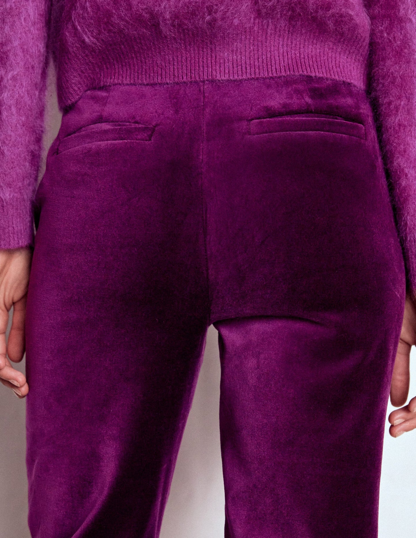 Fitted Velvet Flare Trousers