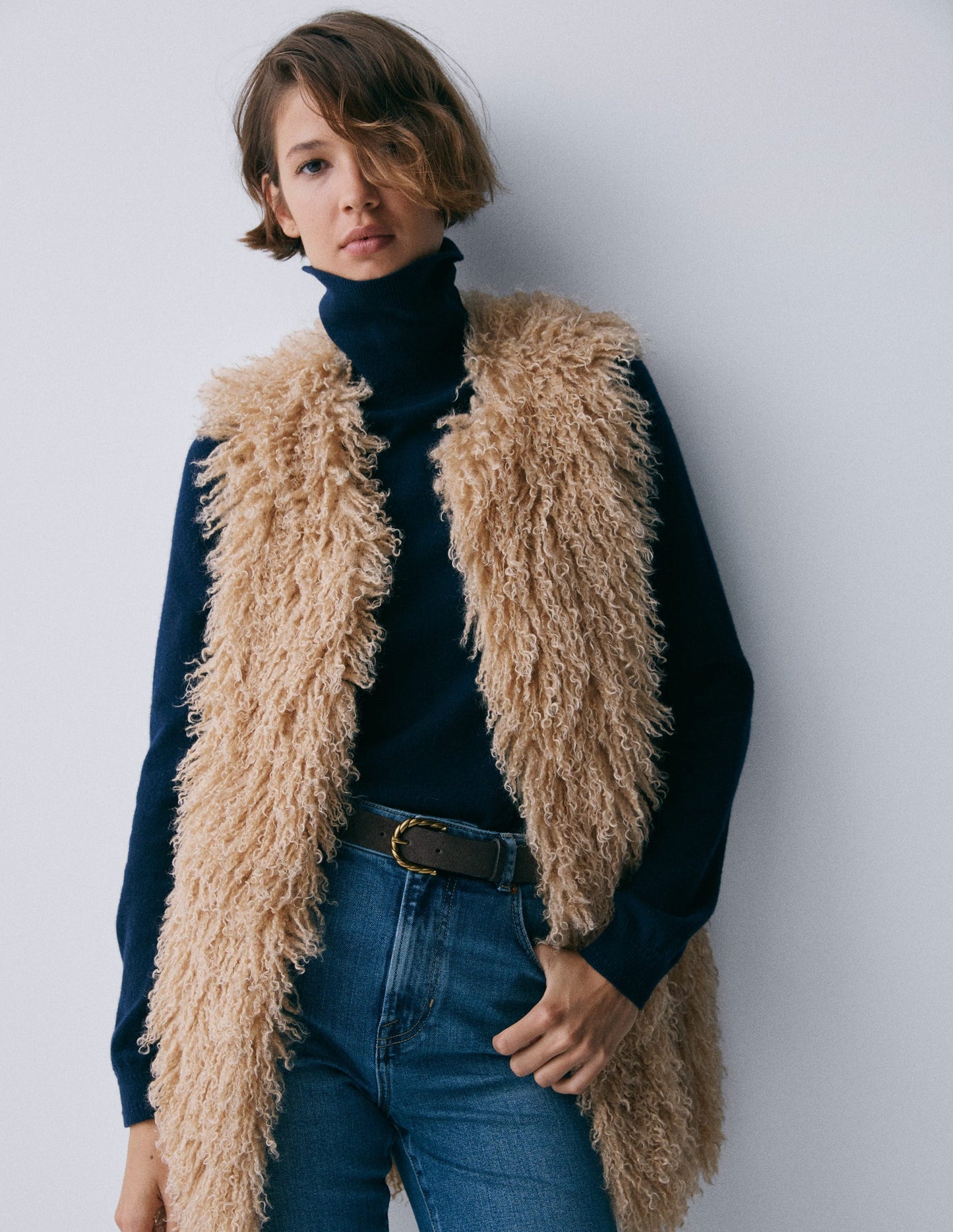 Faux Fur Long Gilet