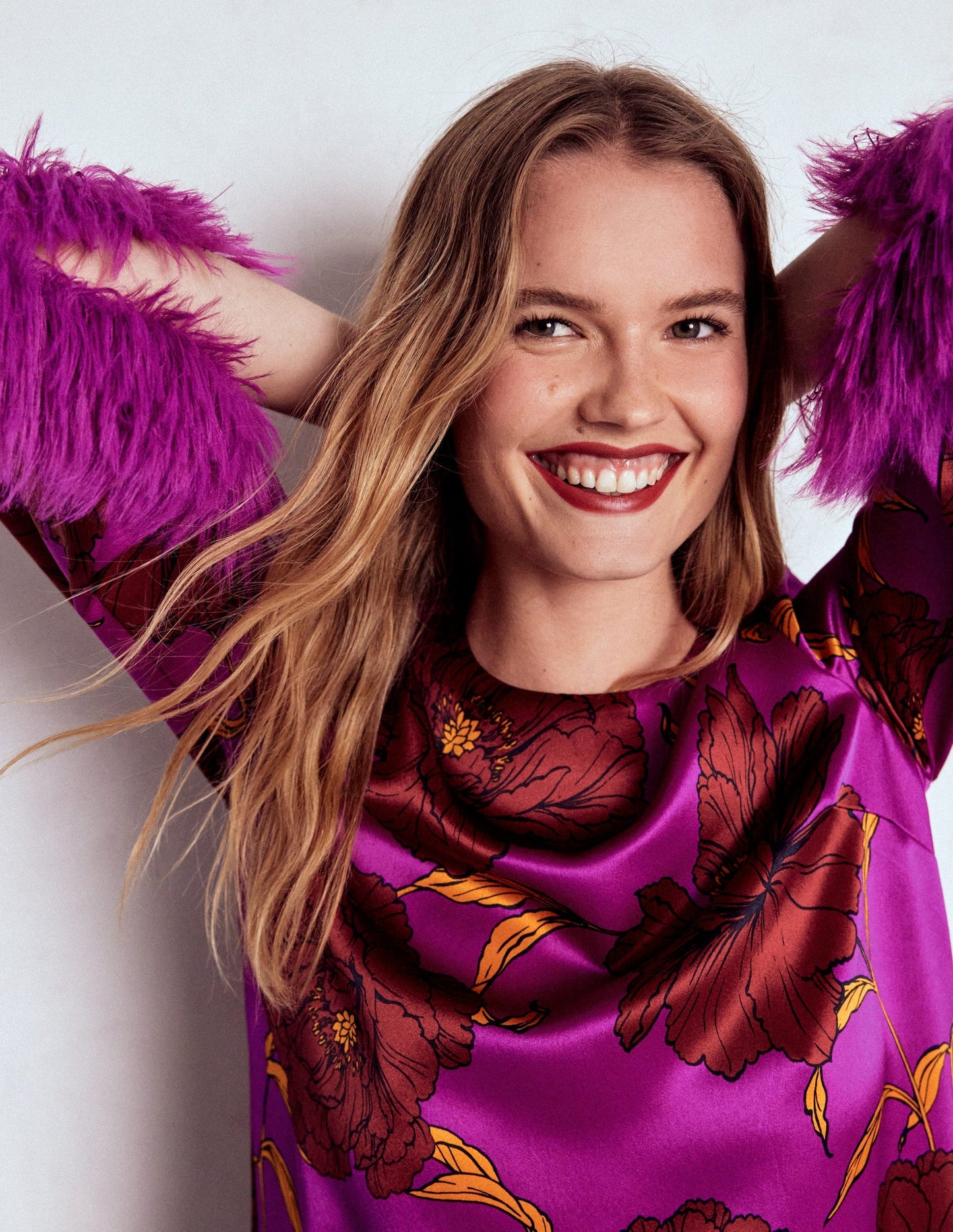 Faux Feather Trim Party Top