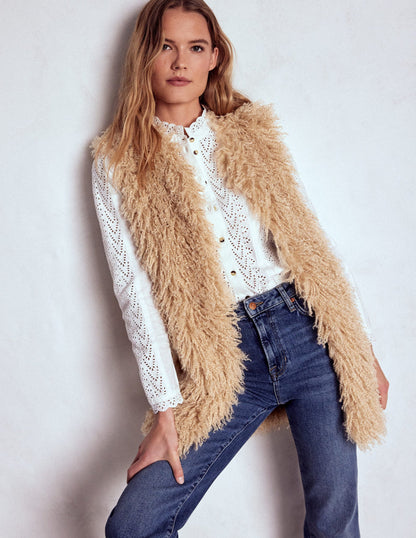 Faux Fur Long Gilet