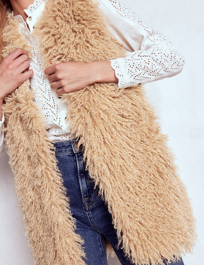 Faux Fur Long Gilet