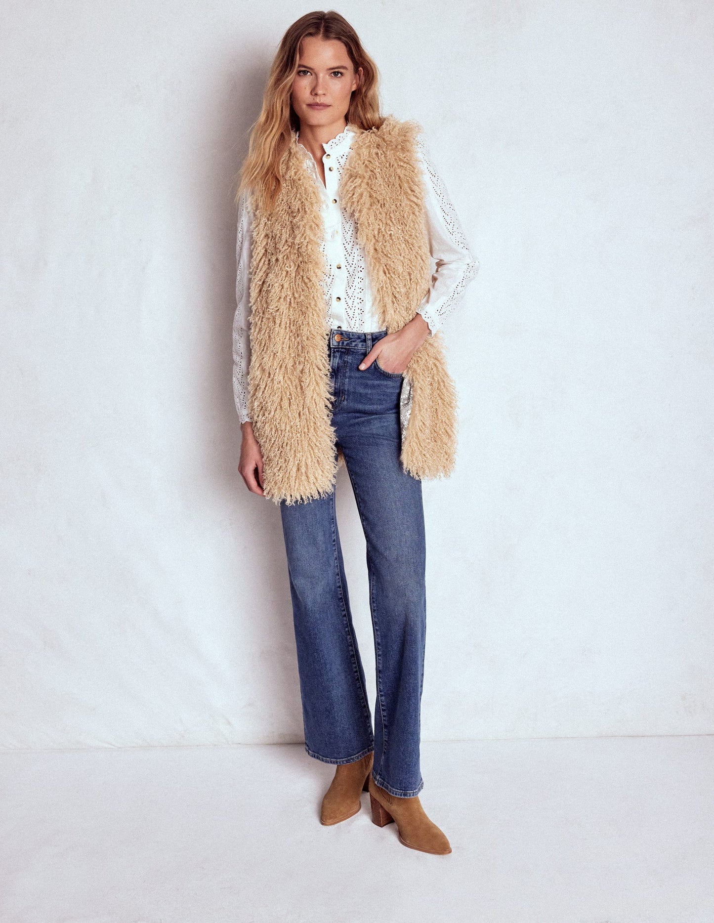 Faux Fur Long Gilet