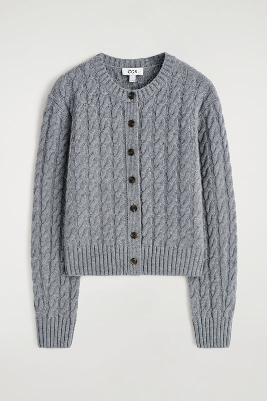 Cable-Knit Merino Wool Cardigan