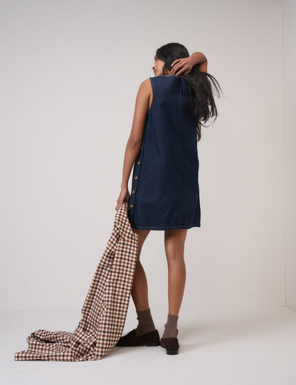 Dark Denim Izzie Pinafore Mini Dress