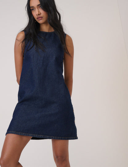 Dark Denim Izzie Pinafore Mini Dress