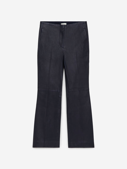 Kick-Flare Leather Trousers